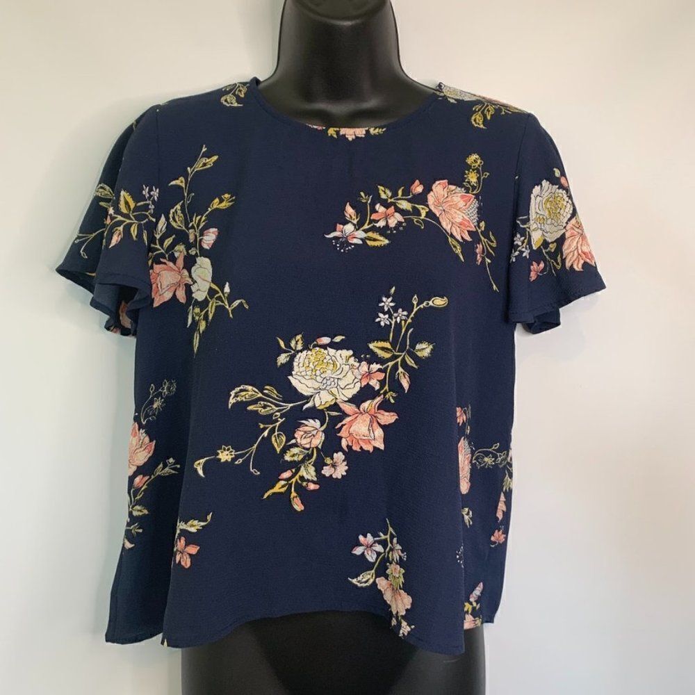 Rewind Navy Floral Blouse